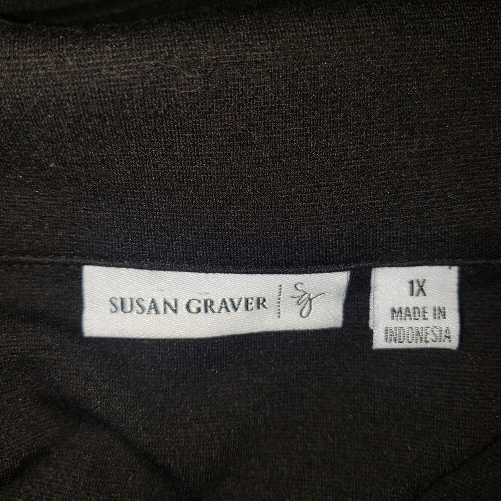 SUSAN GRAVER 3/4 Length Ruched Sleeves Jacket Blazer Size 1X - Picture 4 of 6